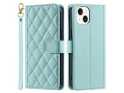 Capa Para Iphone 14 Plus Pele Sintética Verde