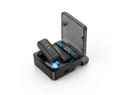 Microfone De Lapela Sem Fio Com Redução Ruído E Reverberação Para Ajuste Volume Em 3 Níveis Apple Android Aquaforge