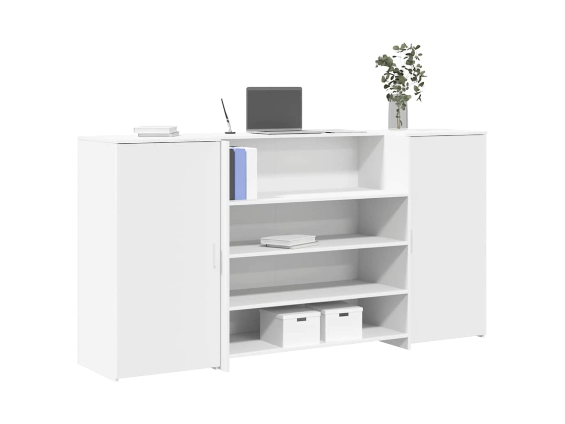 Vidaxl Balcão De Recepção Branco 200x50x103,5 Cm Madeira Projetada