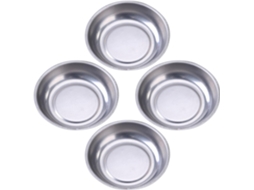 Conjunto de 4 Bandejas Magnéticas de Aço Inoxidável de 7,6 Cm, Redondas e Antiderrapantes, para Moedas. SFUSHOS