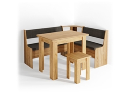 Grupo de bancos de canto Romano 150x41.5cm com mesa, carvalho dourado, antracite VICCO