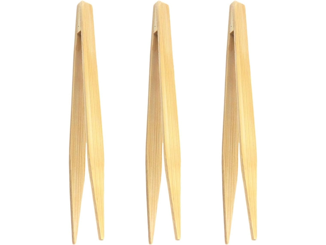 Pinças De Cozinha Abaodam Com Cabos Ergonômicos Bambu Antiderrapantes, Conjunto De 3 Utensílios Práticos E Resistentes
