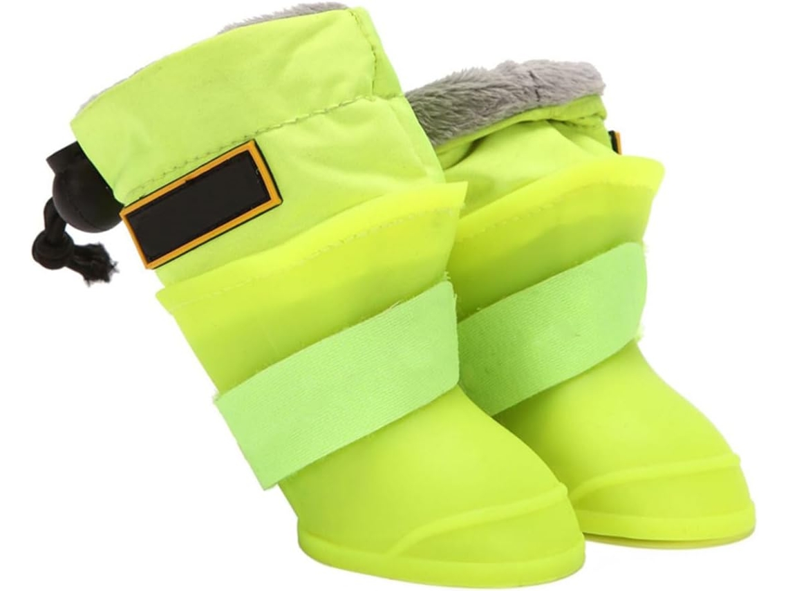 Botas De Chuva Impermeáveis E Antiderrapantes Cães, Conjunto De 4 Peças, Verde