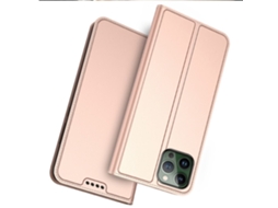 Capa Para Iphone 14 Pro Max Pele Sintética Anti-riscos Com Porta-cartões Rosa