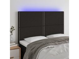 Cabeceira Cama C/ Led Tecido 144x5x118/128 Cm Preto