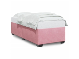 Estrutura de Cama 90x190 Cm Veludo Rosa MAISON EXCLUSIVE