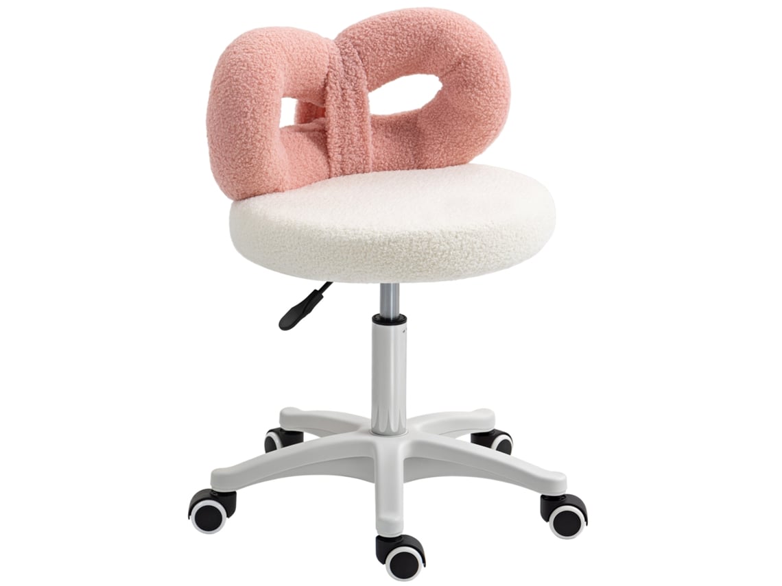 Banco Cor Rosa e Creme 50x50x63-77 cm Homcom