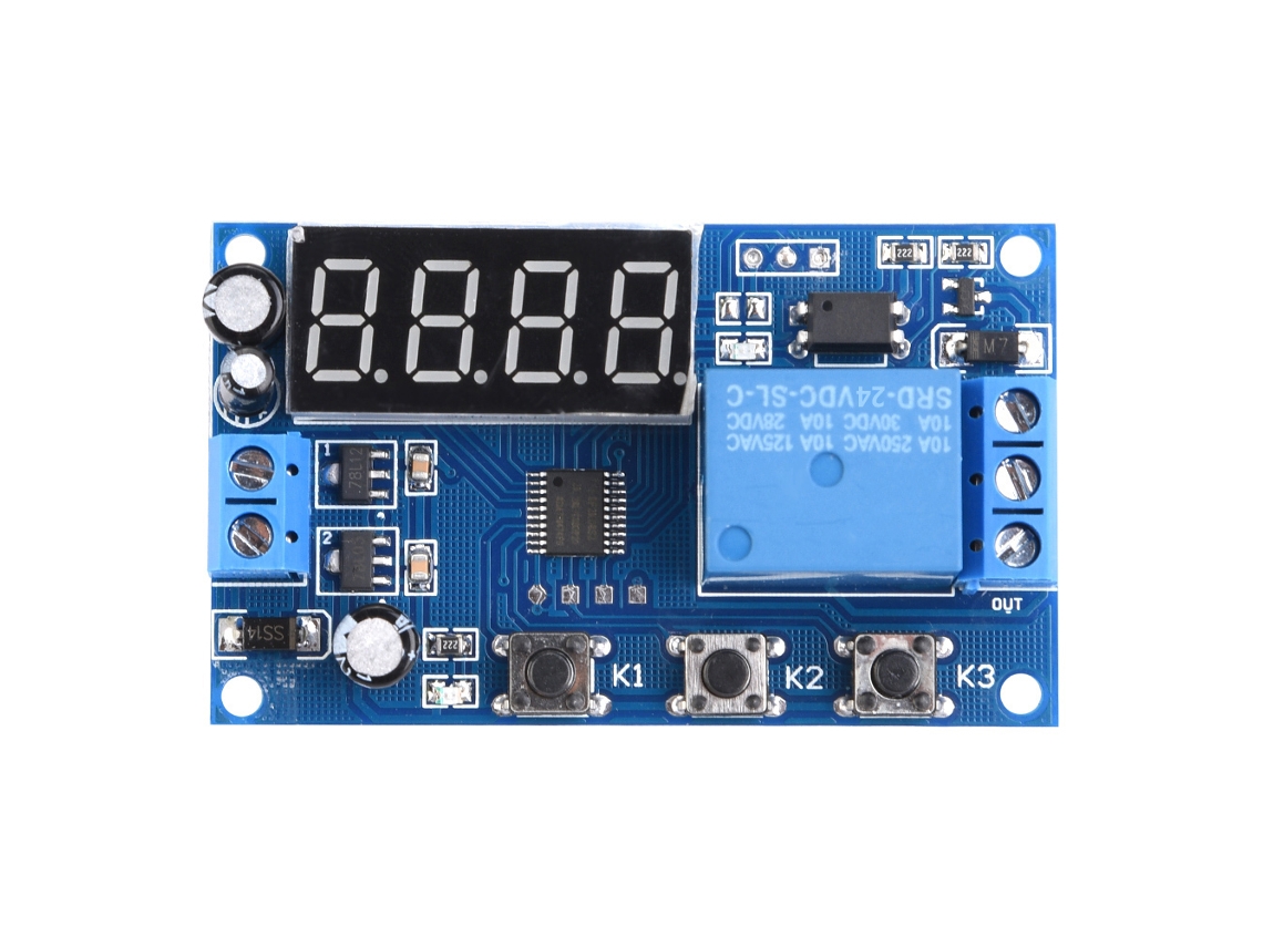 Módulo de Controle de Relé com Timer Ajustável Display Led para Automação (24v)