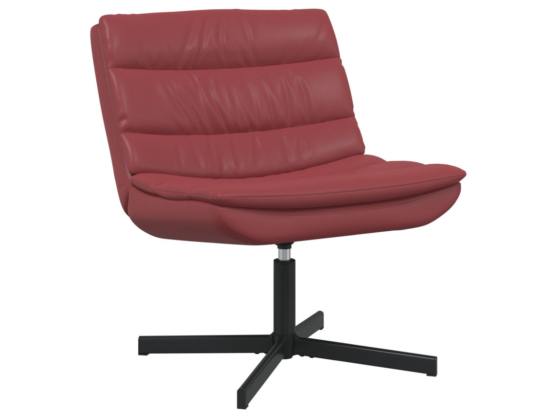 Conjunto 1 Cadeira Giratória Vidaxl Vermelho Couro Sintético (63 X 75 X 76 Cm)