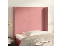 Vidaxl Cabeceira De Cama C/ Abas Veludo 83x16x118/128 Cm Rosa