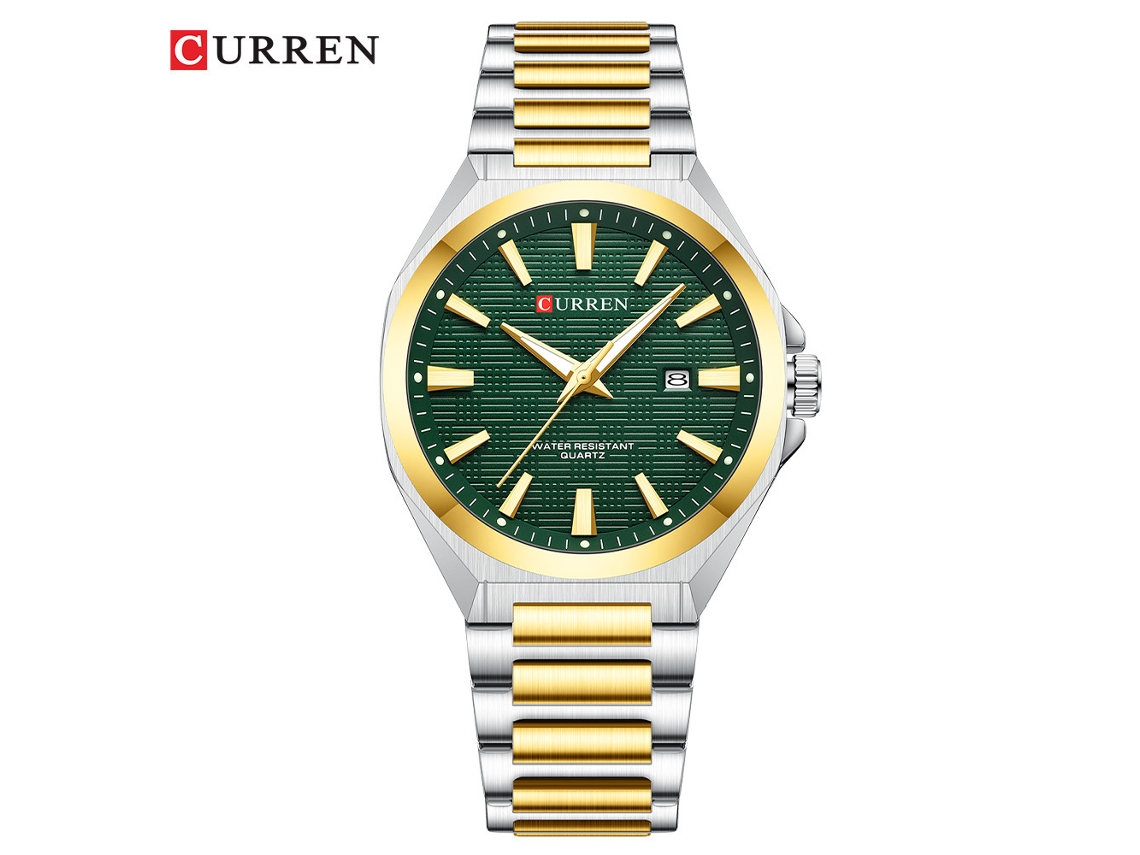 Relógio Masculino de Negócios , com Calendário e Mecanismo de Quartzo. MDUG (verde Bicolor)