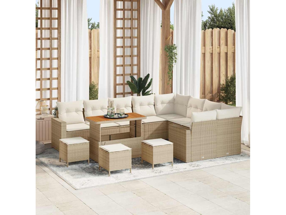Vidaxl Conjunto De Sofá De Jardim 14 Unid. 11-número De Lugares