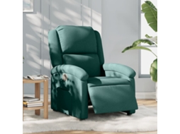 Vidaxl Poltrona Elétrica Reclinável Tecido Verde-escuro