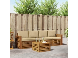 Vidaxl Conjunto De Sofás Para Exterior 5 Unid. Natural E Bege