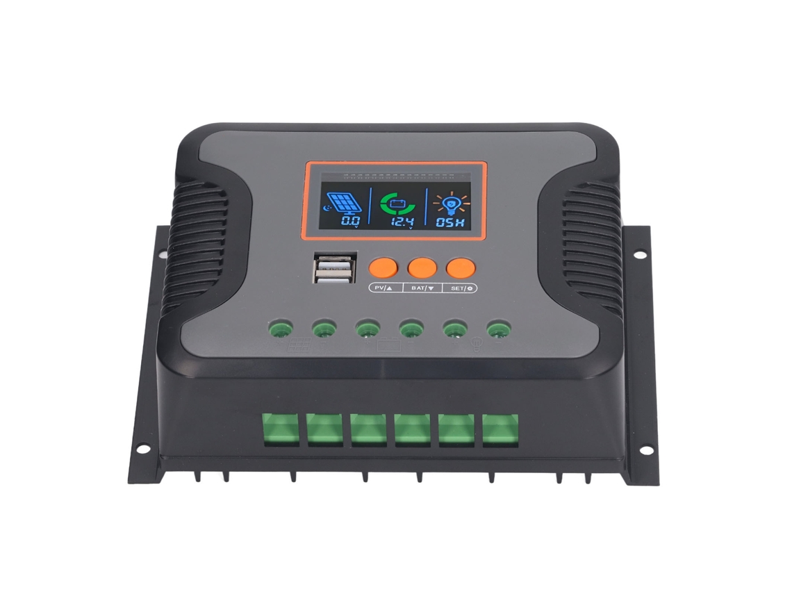 Controlador de Carga Solar PWM 80a 12v 24v 36v 48v com USB e LCD | S/MARCA