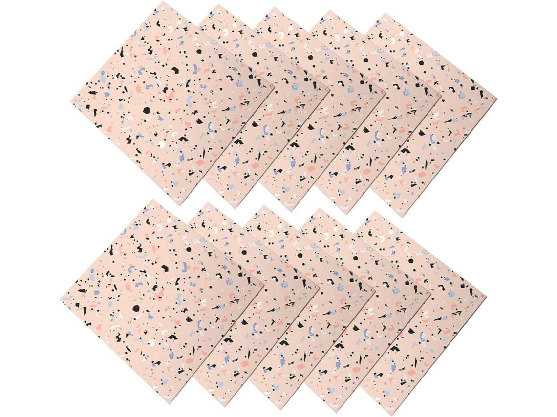 Conjunto De 10 Peças De Azulejos Autoadesivos Para Piso E Parede - Decorativos E Fáceis De Instalar