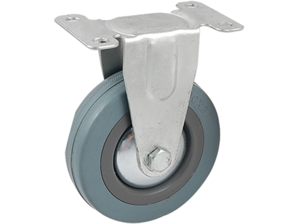 Roda de Borracha Fixa para Carrinho de Móveis 4' 'x 1' 'placa Industrial CHABERLU