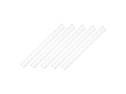 Régua Transparente De 30 Cm, Conjunto 5 Peças, Com Marcações Em