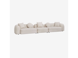 Sklum Sofá Modular De 3 Peças Em Chenille Coco Poliéster                       Chenille Branco Grosso