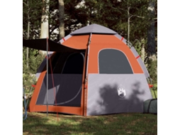 Vidaxl Tenda Campismo Cabana 4 Pessoas Libertação Rápida Cinza/laranja