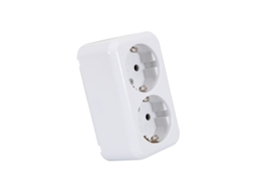 Tomada De Superfície Dupla Tipo F Schuko Branco