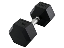 Haltere Curta 17,5kg, haltere, peso, pegada Antiderrapante, preto+prata BTFORUS