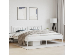 Vidaxl Estrutura De Cama Com Cabeceira 193x203 Cm Metal Branco