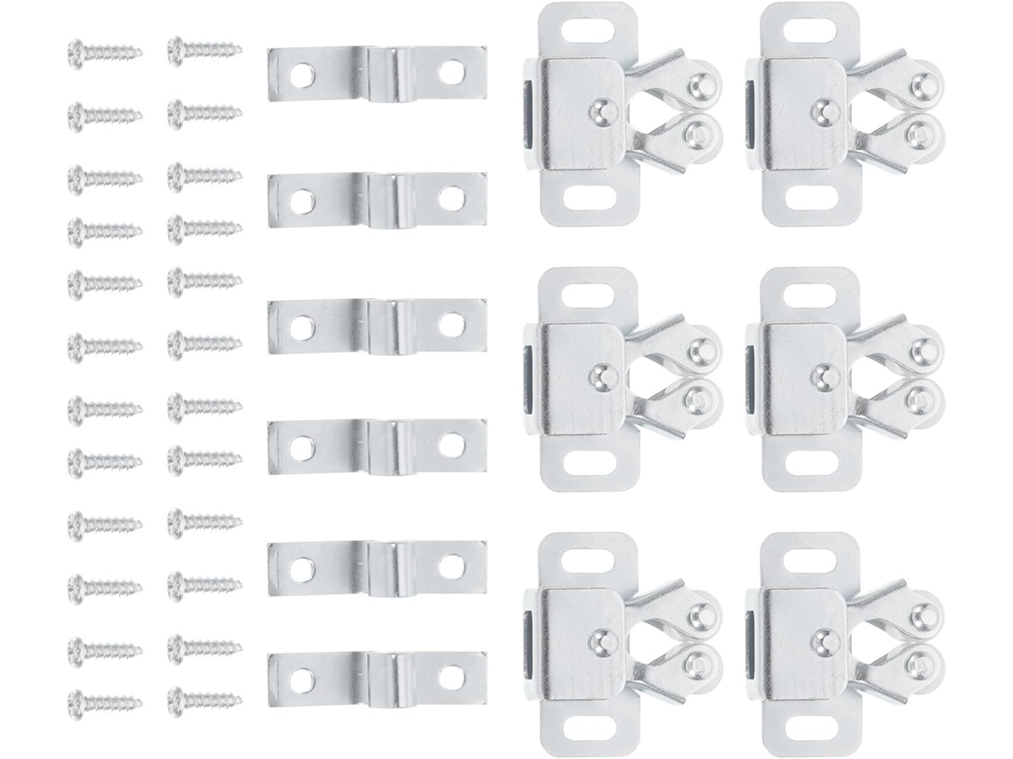 Nuobesty Conjunto De 35 Peças Fecho Duplo Roletes Armário, Reforçado, Com Mecanismo De Mola Seguro, Em Aço Laminado