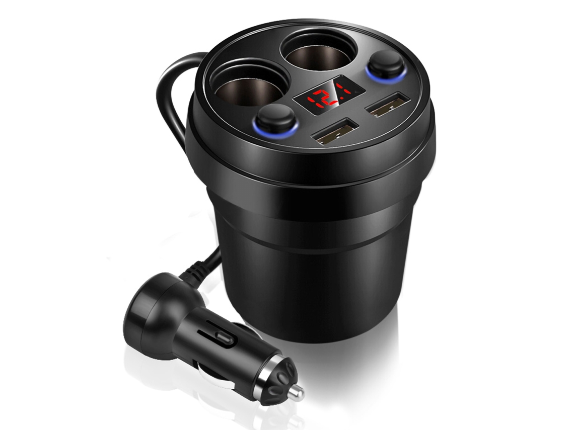 Carregador de Carro Usb Duplo LAXISCREED em Forma de Caneca