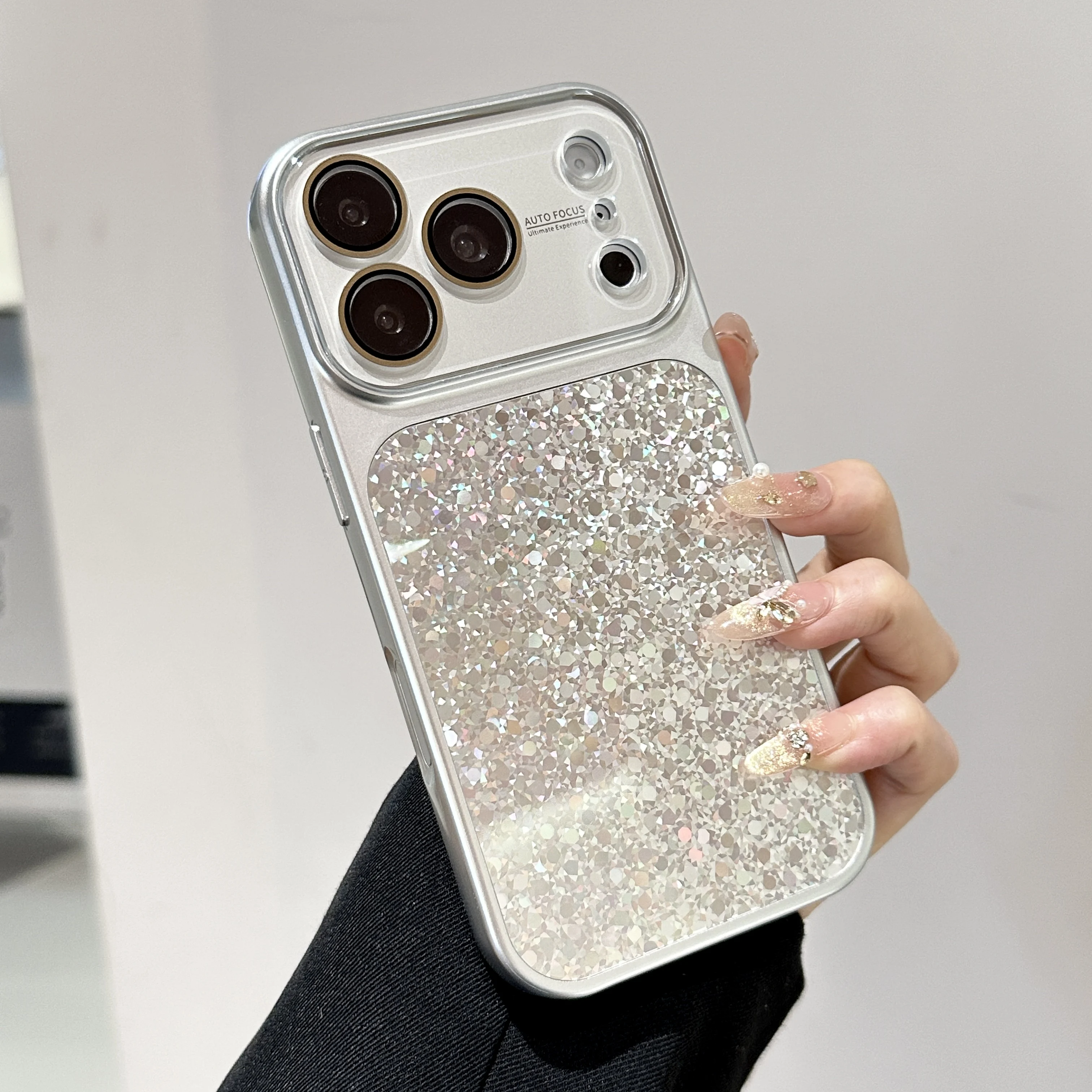Capa De Celular Com Coração Brilhante (iphone 16), Capa Protetora Com Moldura À Prova De Choque.