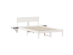Conjunto 1 Estrado De Cama Plataforma Vidaxl Branco Madeira De Pinho Maciça (135 X 190 Cm)