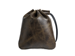Bolsa de Cordão de Couro Espaçosa Marrom S