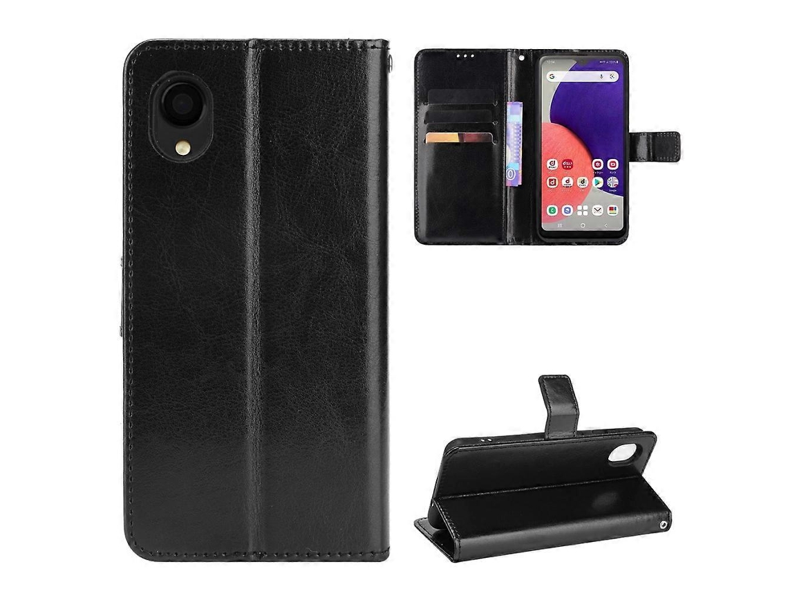 Capa De Couro Horizontal Com Textura Crazy Horse Para Samsung Galaxy A22 5g (versão Japonesa), Com Suporte, Compartimentos Para Cartões E Cordão.