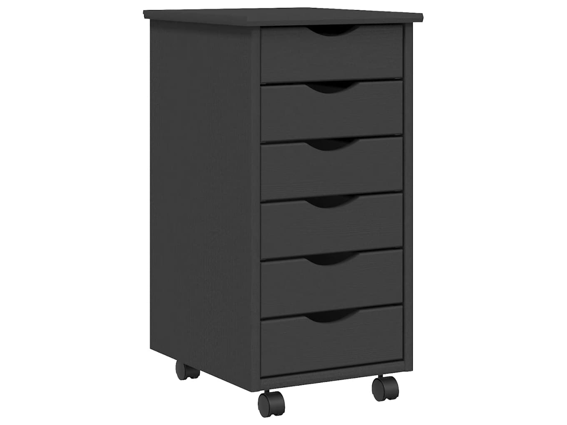 Rolling Cabinet, Rolling Cabinets Vidaxl Cinzeto Madeira De Pinho (34 X 39 X 65.5 Cm)