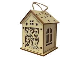 1Pcs Casa de Madeira Decoração de Halloween para Decorações de Halloween ALLINLESS