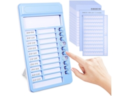 Quadro branco azul para tarefas domésticas com superfície lisa, suporte dobrável, para uso em mesa ou parede.
