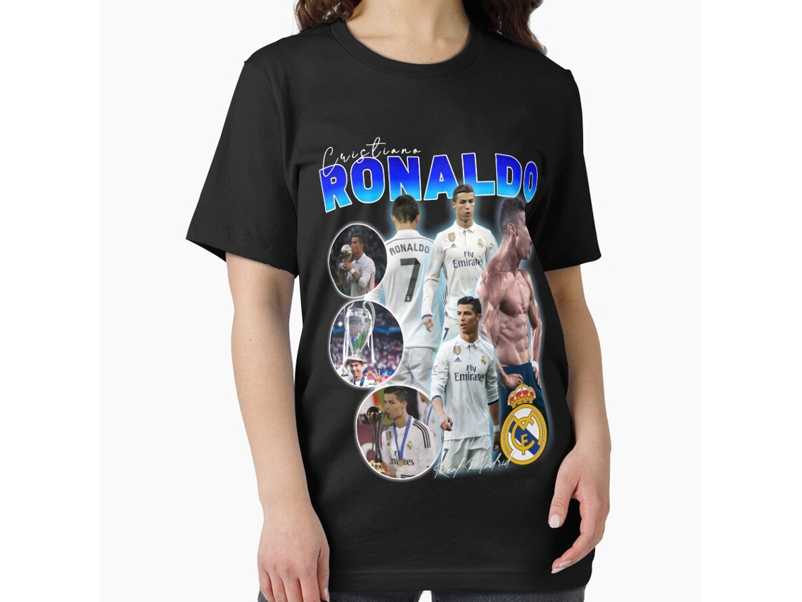 T-shirt Rockinstone Cristiano Ronaldo Bootleg Essential Unisex For Football Fans-(xxl)