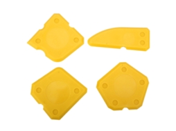 Kit De 4 Ferramentas De Calafateo: Rasqueira De Silicone E Cimento Para Selagem E Finalização De Vazamentos (amarelo)