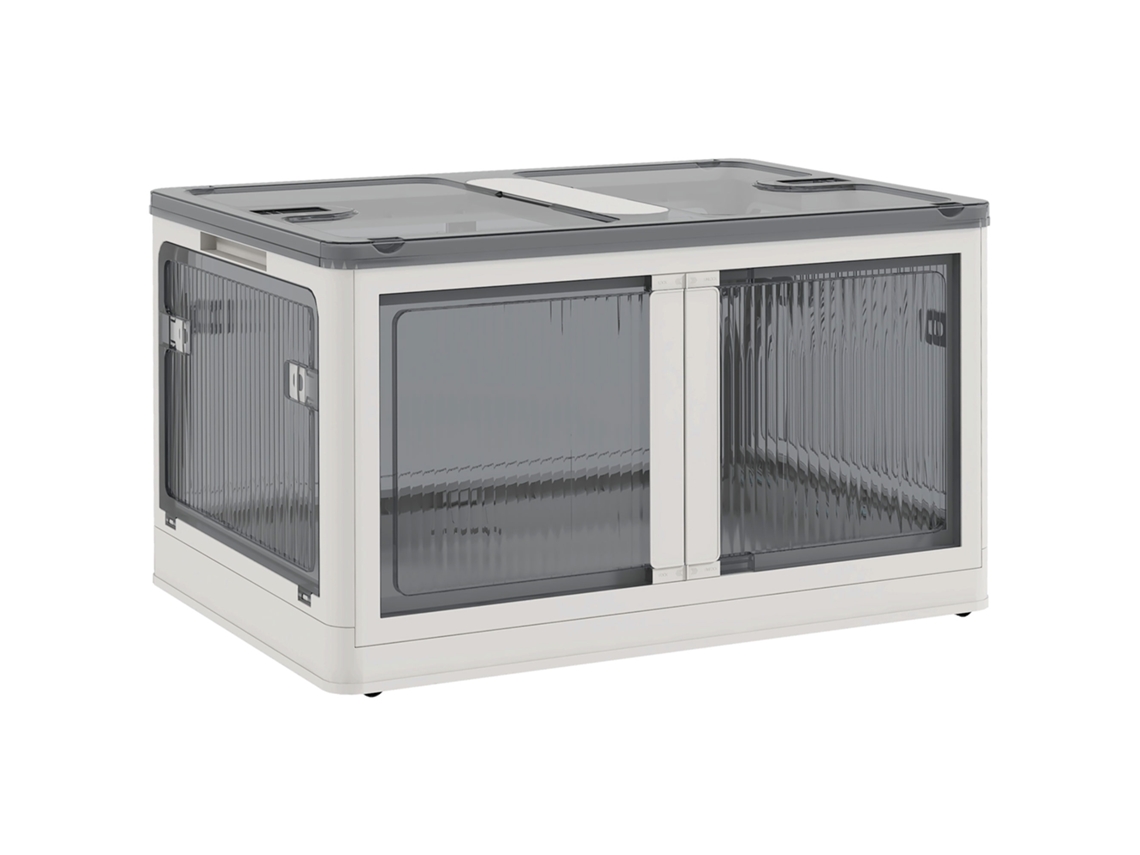 Cómoda de Tecido com 4 Gavetas com Frentes de Diamante 59,5x30x92,5 Cm Madeira e Branco ZENCORE SERVICES