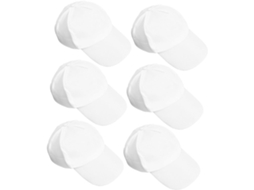 Bonés De Beisebol De Algodão Branco Fáceis De Usar, Pacote Com 6 Unidades Para Meninos E Meninas.