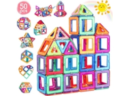 Jogos Educativos - Darmowade - Blocos De Construção Magnéticos - 50 Peças - Portátil - Flexível