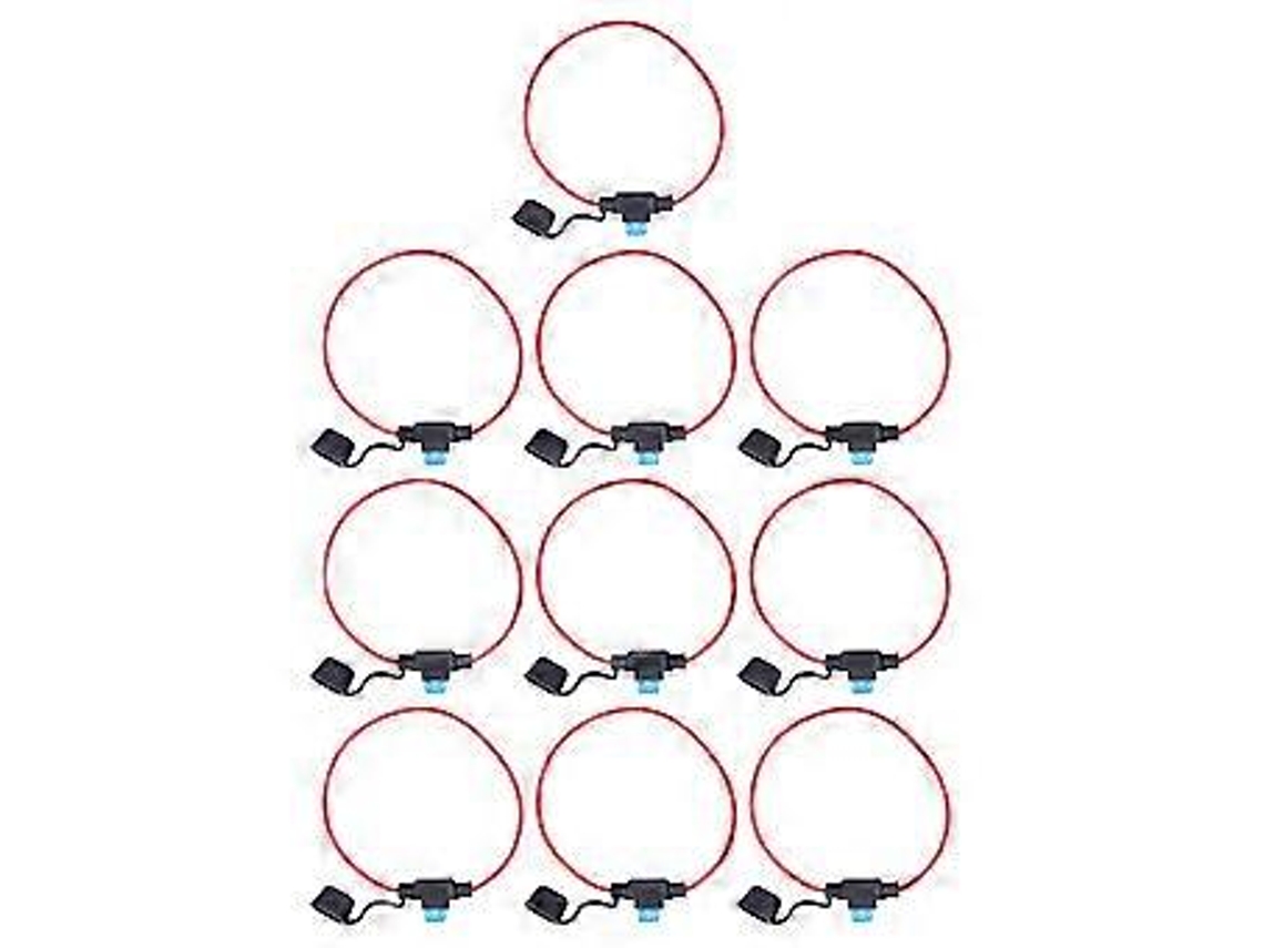 20 Peças/conjunto Porta Fusível Em Linha 18awg À Prova Dágua Soquete Com Lâmina Fusível 15a Slowmoose
