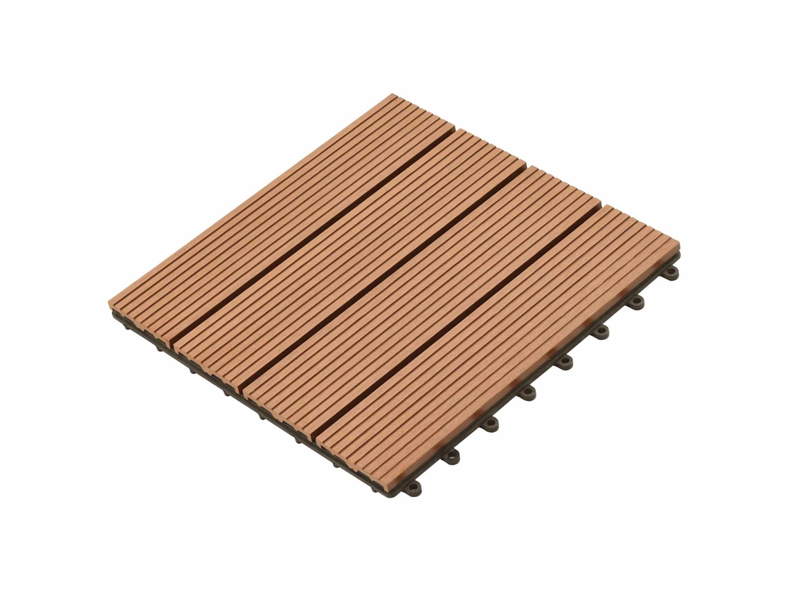 Vidaxl Telha De Deck 11 Pcs Castanho 30 X 30 Cm Wpc