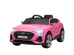 Carro elétrico infantil audi e-tron 12v rosa com controle remoto, faróis, buzina, música, velocidade 3.5 km/h | S/MARCA