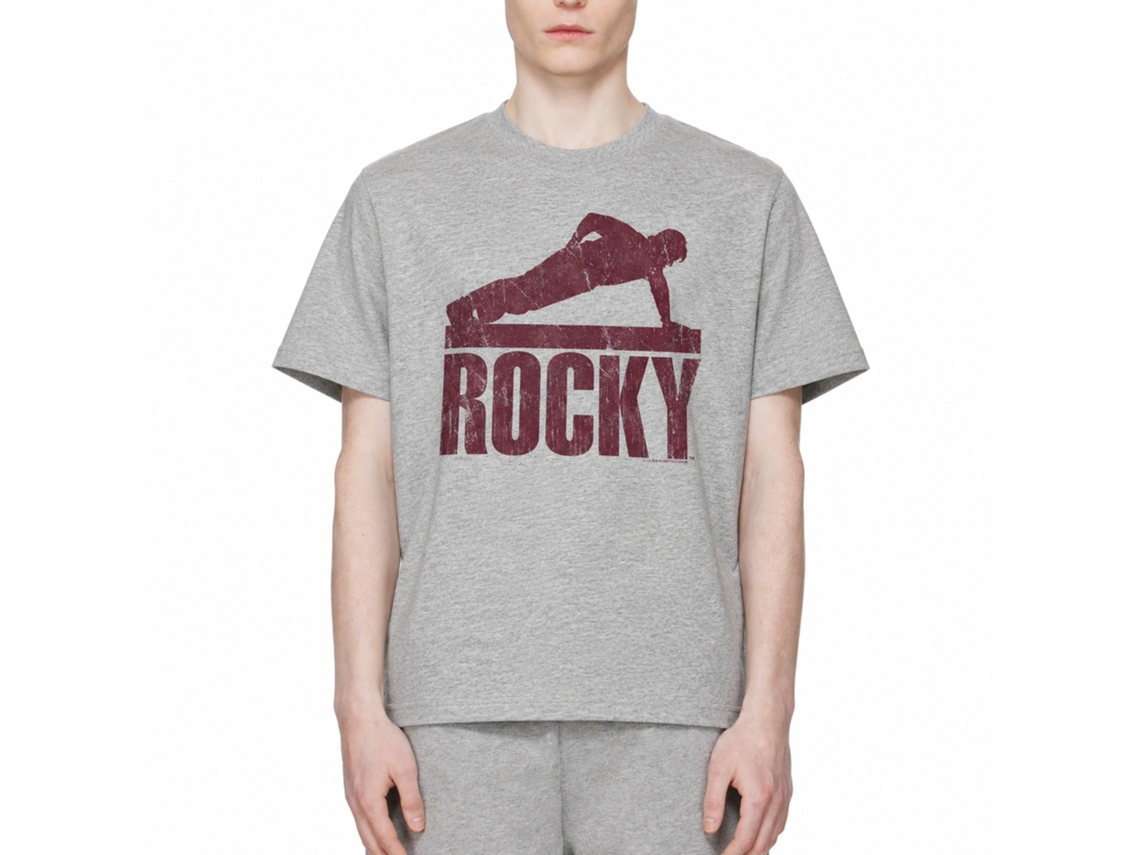 Rockinstone Rocky Movie Pushup Heather Gray Adult T-shirt Size:xl