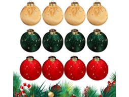 Enfeites De Natal Para Árvore De Natal | 12 Enfeites De Veludo Para Pendurar | Ornamentos Inquebráve Gokoco