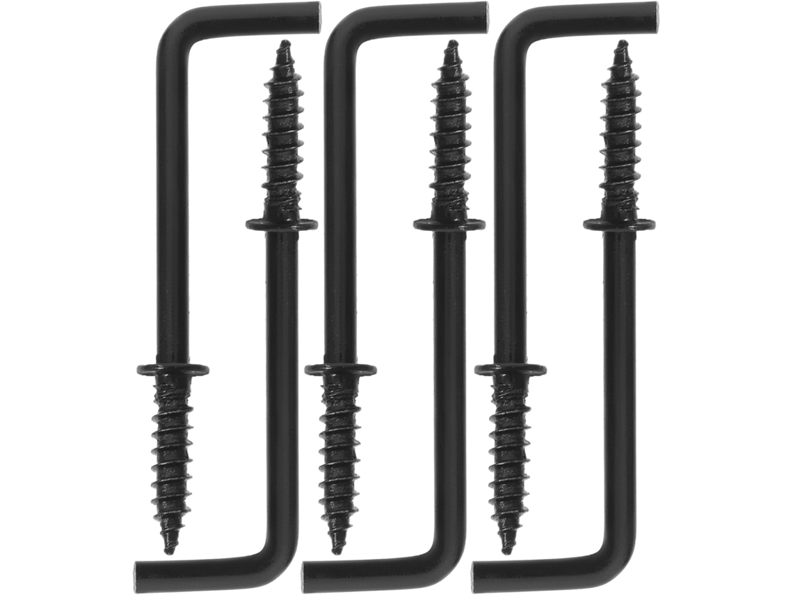 Pacote Com 100 Ganchos De Rosca Pretos Em Formato L, 3, 2 Cm (1-1/4 Polegadas)