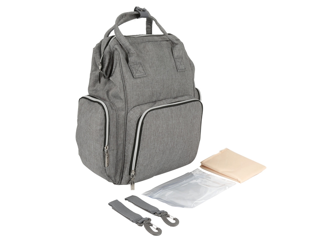 Mali bolsa de Fraldas Mãe Insular Grande Capacidade Multifuncional Fashion Mochila Cinza