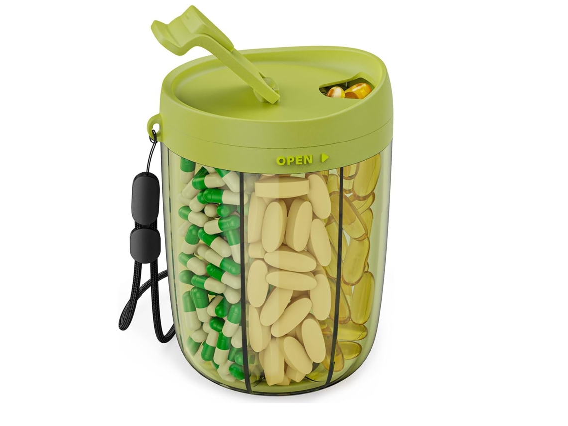 Organizador de Comprimidos CHRUI 6 Vitaminas Anti mistura Sem Bpa (verde)