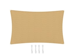 Toldo de Vela Retangular 4x6m , Amarelo (proteção Uv, Hdpe 185g/)